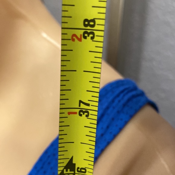 FREE PEOPLE - tunic / dress / tank: blue asymmetrical w purple lace accents - L - Picture 8 of 16